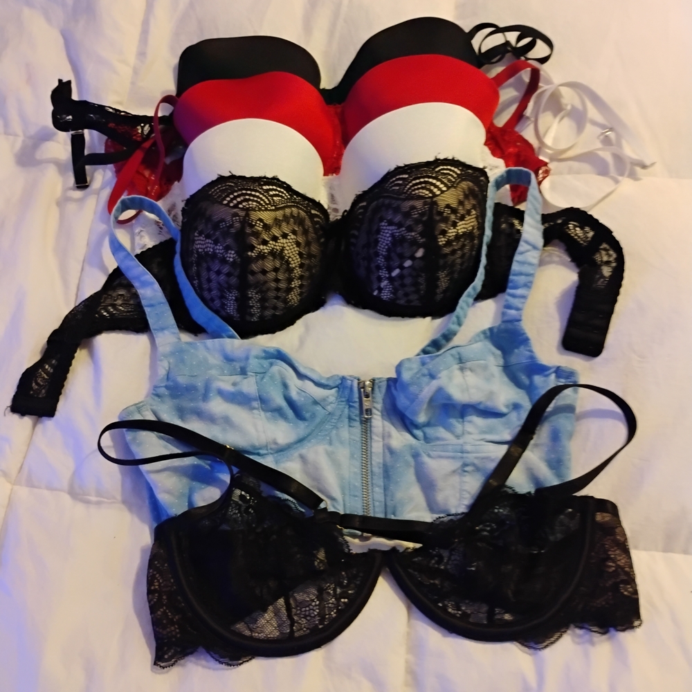 PINK Victoria's Secret Bold and Elegant Bra Set - Red, Black, Blue, White